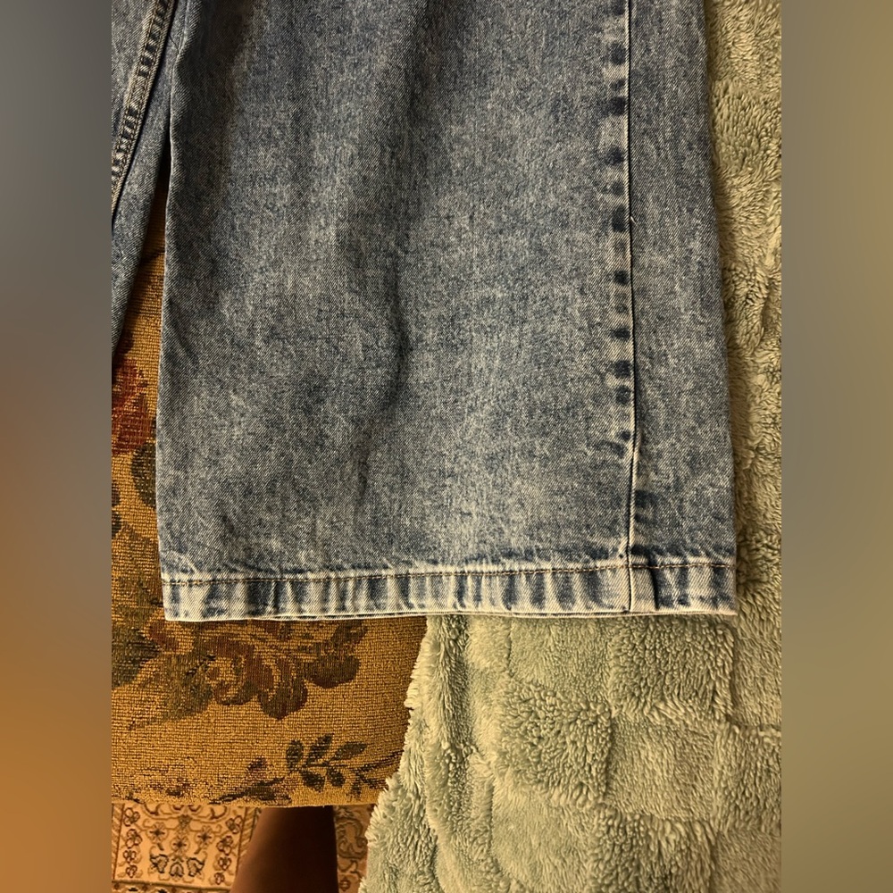People pleated High Rise Blue Acid Wash Wide-Leg Jeans Size 28 - Picture 8 of 13